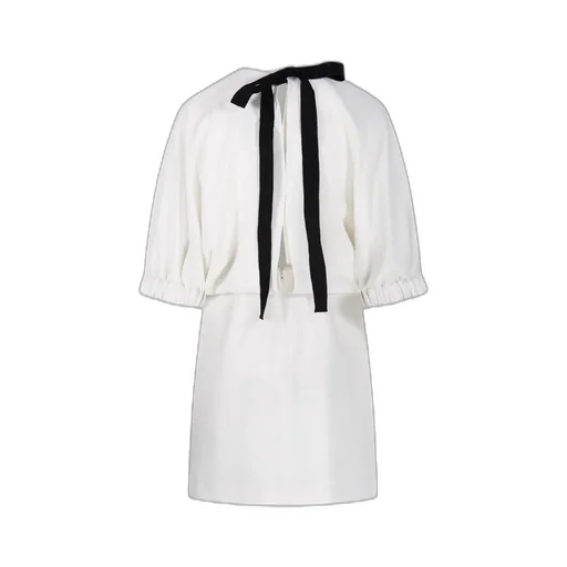 Max Mara Pianoforte Rum Crewneck Bow Detailed Dress