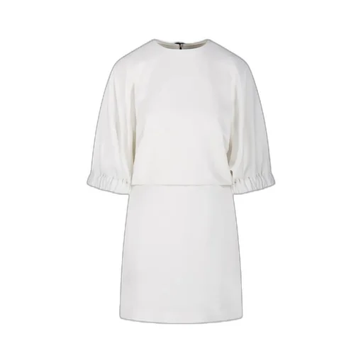 Max Mara Pianoforte Rum Crewneck Bow Detailed Dress