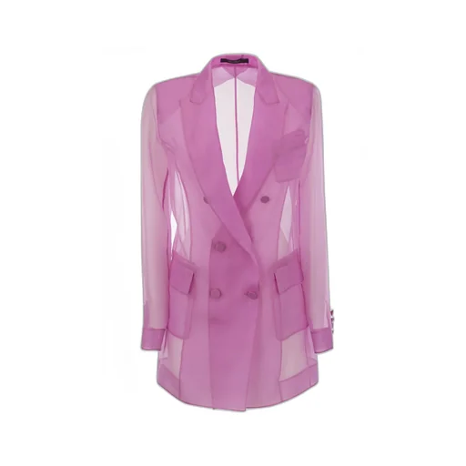 Max Mara Pianoforte Negra Double-Breasted Sheer Blazer