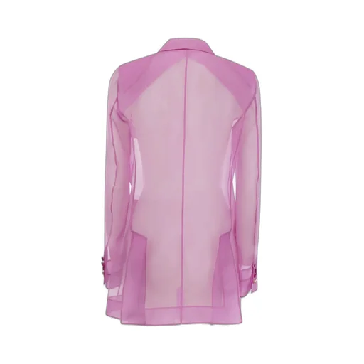 Max Mara Pianoforte Negra Double-Breasted Sheer Blazer