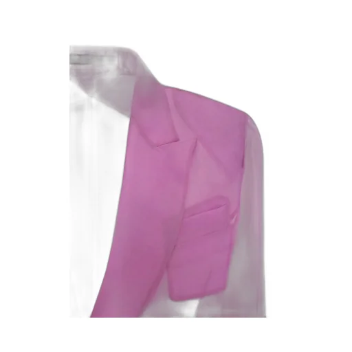 Max Mara Pianoforte Negra Double-Breasted Sheer Blazer