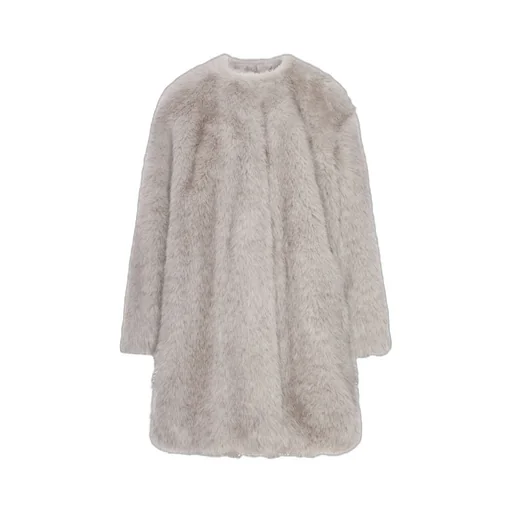 Max Mara Studio Eros Crewneck Long-Sleeved Coat