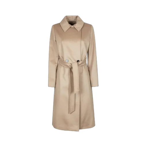 Max Mara Studio Bcollag Belted Long-Sleeved Coat