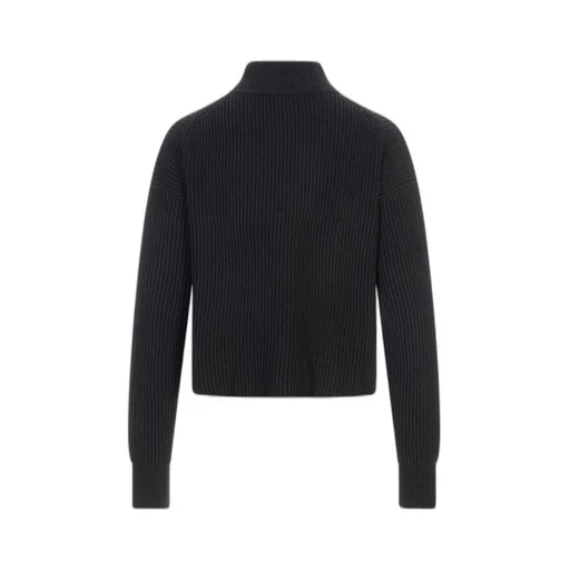 Max Mara Studio Mock Neck Ribbed Jumper
