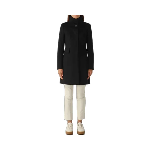 Max Mara Studio Agnese High Neck Button-Up Coat