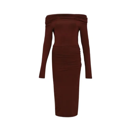 Max Mara Studio Draped Off-Shoulder Midi Dress