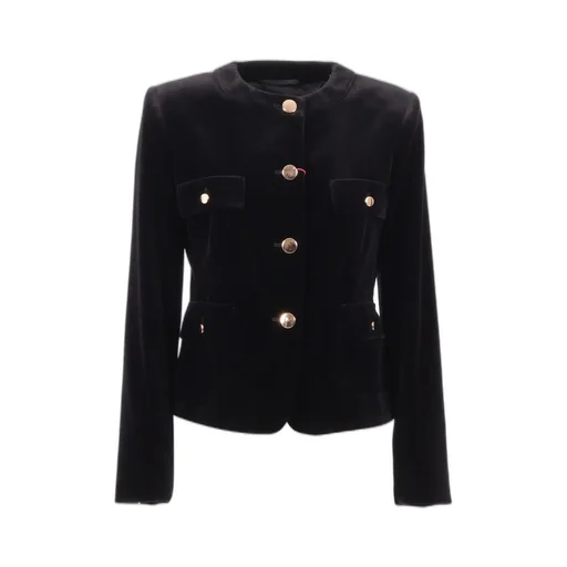Max Mara Studio Crewneck Button-Up Jacket