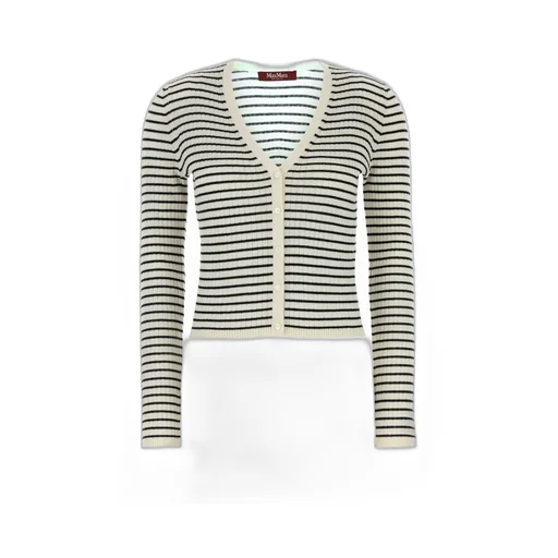 Max Mara Studio Trieste V-Neck Striped Cardigan