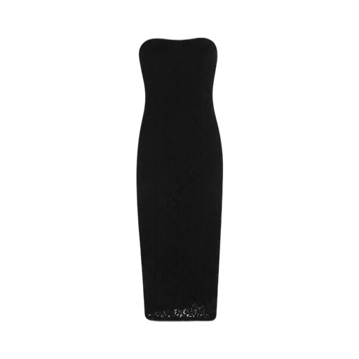 Max Mara Studio Lace Detailed Strapless Dress