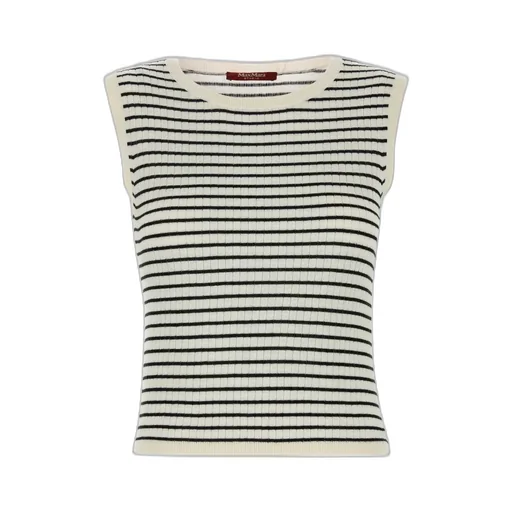 Max Mara Studio Valeria Striped Crewneck Vest