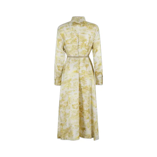Max Mara Studio Svelto All-Over Patterned Belted Dress