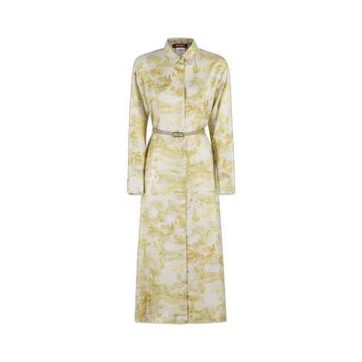 Max Mara Studio Svelto All-Over Patterned Belted Dress
