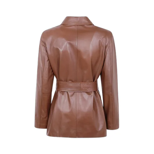 Max Mara Studio Button-Up Belted Jacket