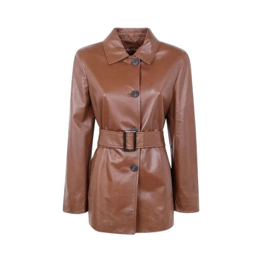 Max Mara Studio Button-Up Belted Jacket