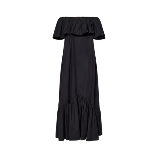 Max Mara Studio Petali Ruffled Off-Shoulder Dress