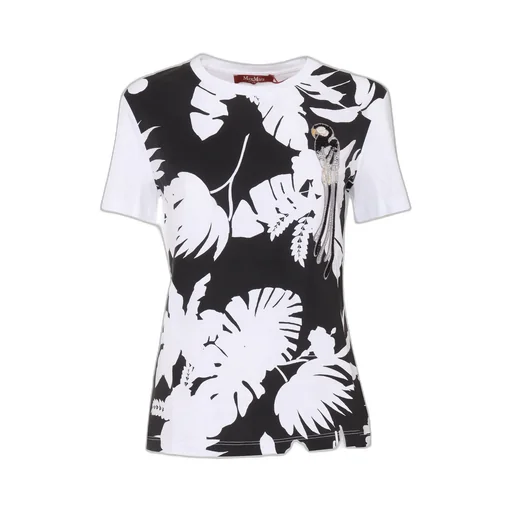 Max Mara Studio Floral Printed Crewneck T-Shirt