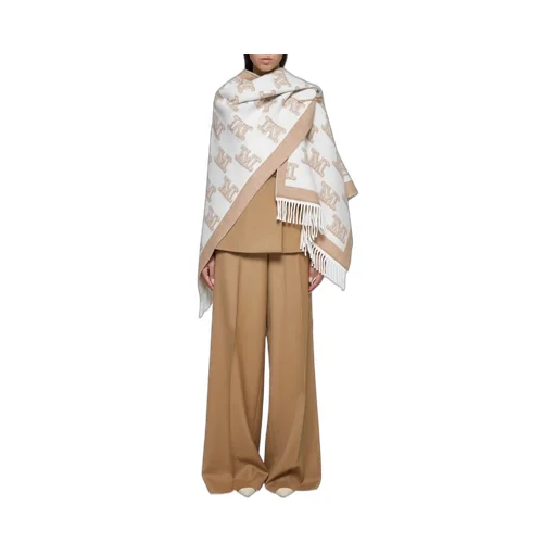 Max Mara Studio Frinestd V-Neck Fringed Edge Cape
