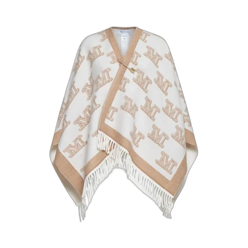Max Mara Studio Frinestd V-Neck Fringed Edge Cape