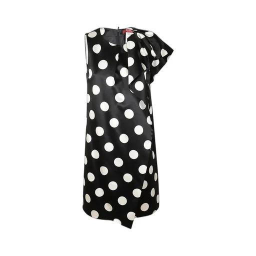 Max Mara Studio All-Over Dot Printed One-Sleeved Dress