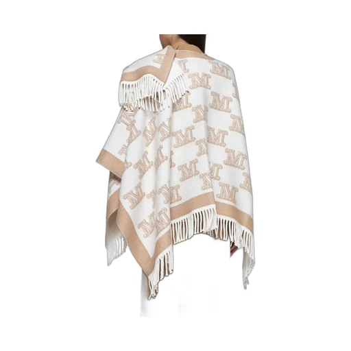 Max Mara Studio Frinestd V-Neck Fringed Edge Cape