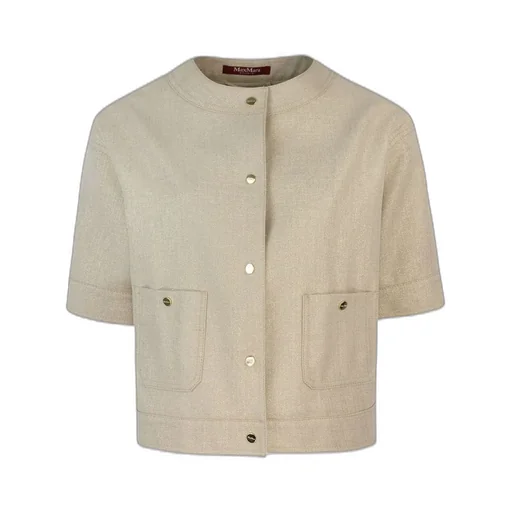 Max Mara Studio Agile Button-Up Crewneck Jacket
