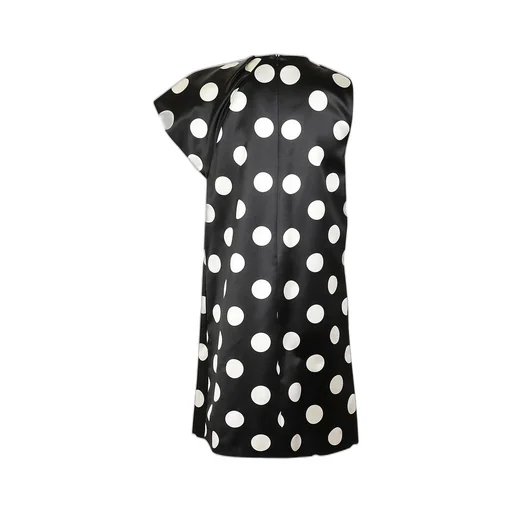 Max Mara Studio All-Over Dot Printed One-Sleeved Dress