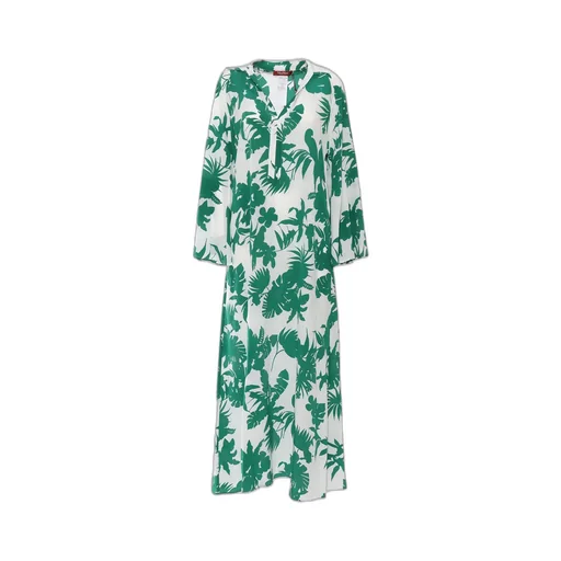 Max Mara Studio Livrea All-Over Patterned Long-Sleeved Dress