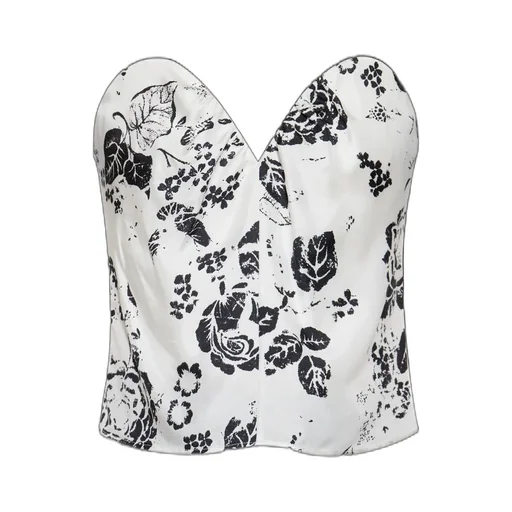 Max Mara Palermo Floral Patterned Strapless Top