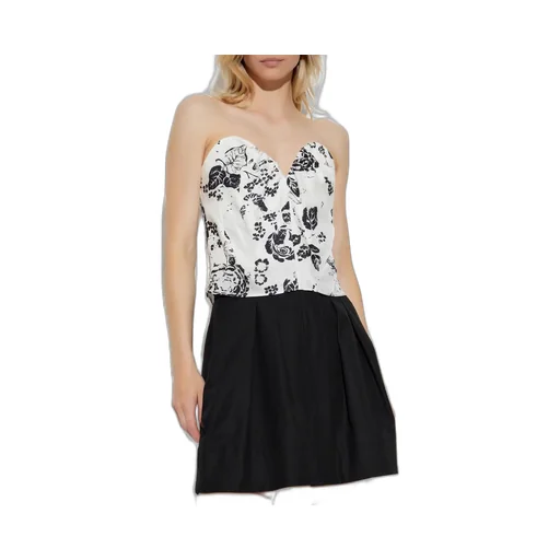 Max Mara Palermo Floral Patterned Strapless Top