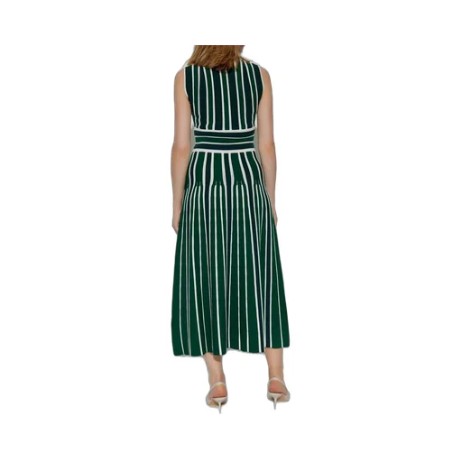 Max Mara Tallone Striped V-Neck Dress