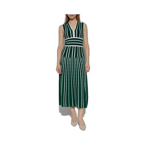 Max Mara Tallone Striped V-Neck Dress