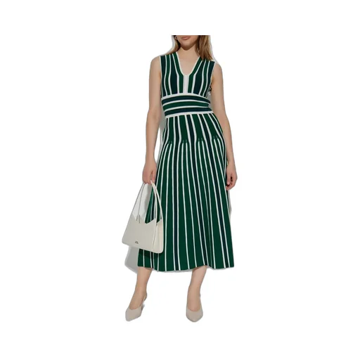 Max Mara Tallone Striped V-Neck Dress