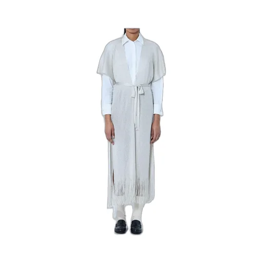 Max Mara V-Neck Fringed Belted Cardigan