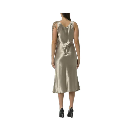 Max Mara U-Neck Sleeveless Satin Dress