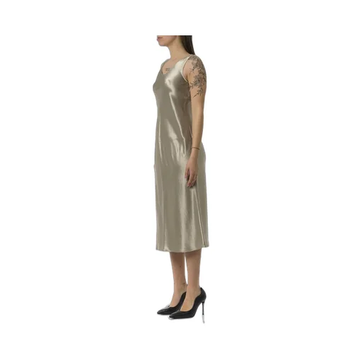 Max Mara U-Neck Sleeveless Satin Dress