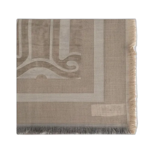 Max Mara Logo Detailed Frayed-Edge Scarf