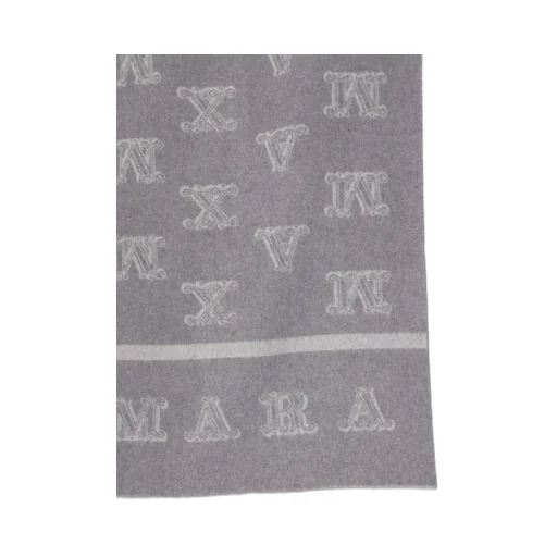 Max Mara Logo Patch Fringed Edge Scarf