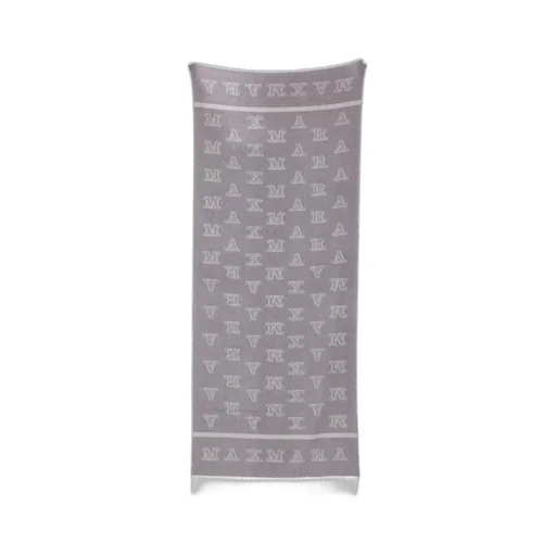 Max Mara Logo Patch Fringed Edge Scarf