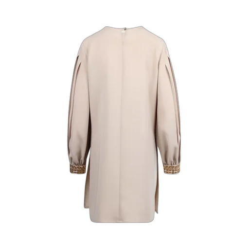 Max Mara Quadro Crewneck Pleated Top