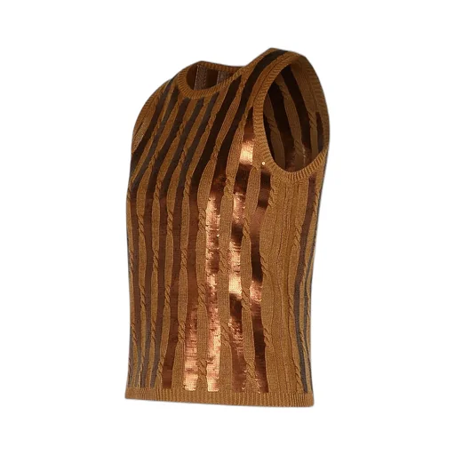 Max Mara Sequin Detailed Sleeveless Knit Top