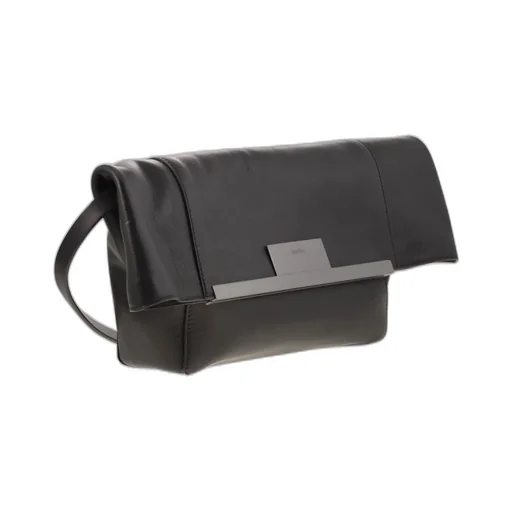 Max Mara Logo Engraved Foldover Top Clutch Bag