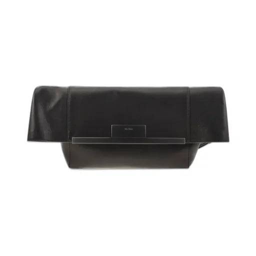 Max Mara Logo Engraved Foldover Top Clutch Bag
