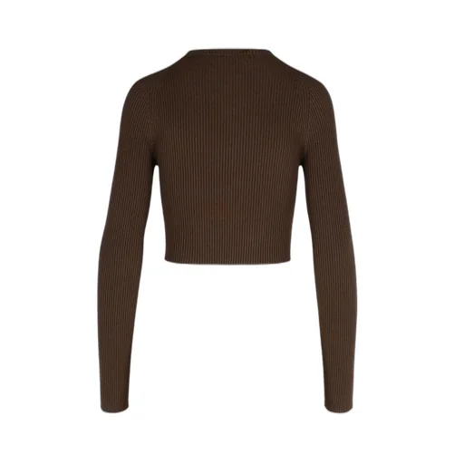 Max Mara Cut-Out Ribbed Long-Sleeve Top