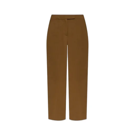 Max Mara Okra Pleat Detailed Cropped Trousers