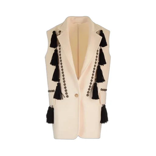 Max Mara Tassle Detailed V-Neck Gilet