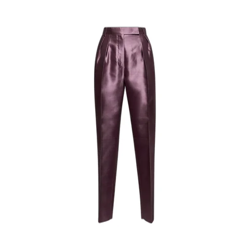 Max Mara Adige Pleat Detailed Satin Trousers