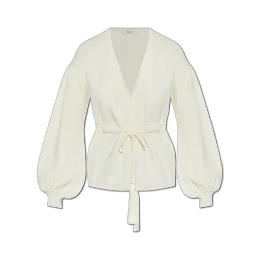 Max Mara Tiberio V-Neck Tassel Detailed Cardigan