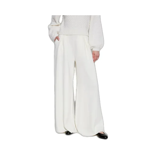 Max Mara Logo Embroidered Wide Leg Pants
