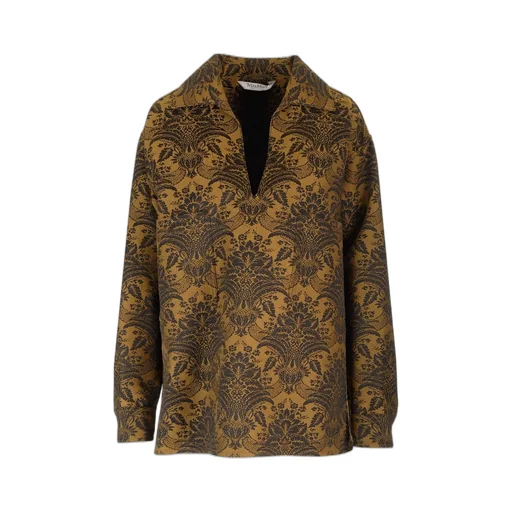 Max Mara Anemone All-Over Patterned V-Neck Top