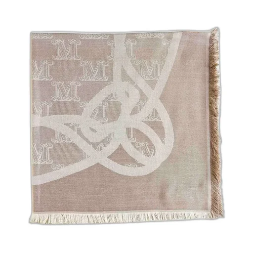 Max Mara All-Over Logo Patterned Fringed Edge Scarf